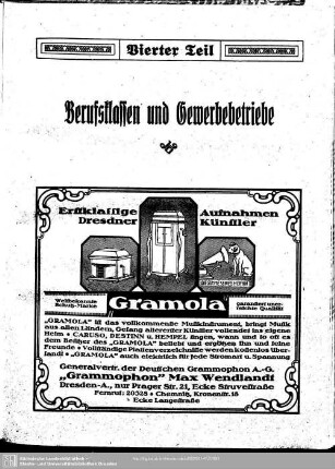 Vierter Teil. Berufsklassen und Gewerbebetriebe