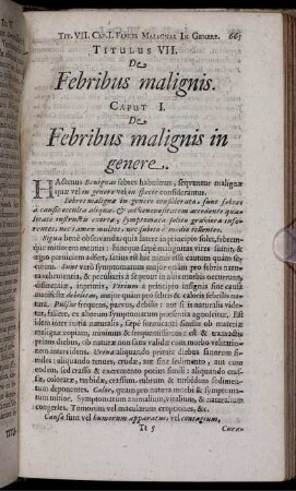 Titulus VII. De Febribus malignis