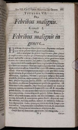 Titulus VII. De Febribus malignis