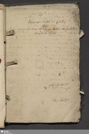 Informat-Urthel und Consilia über einige aus denen Budissinischen Statutis und Consuetudinibus emergirende Casus. [Fragment]