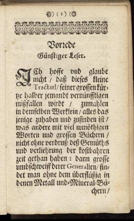 Vorrede Günstiger Leser.
