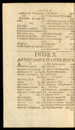Index Antiquarius & Literarius