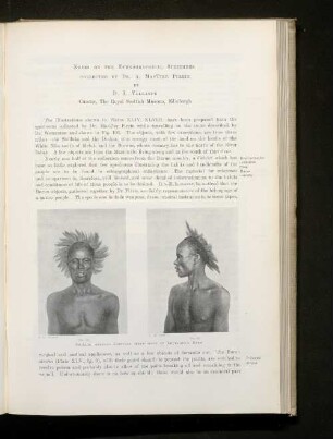 Notes on the ethnographical specimens