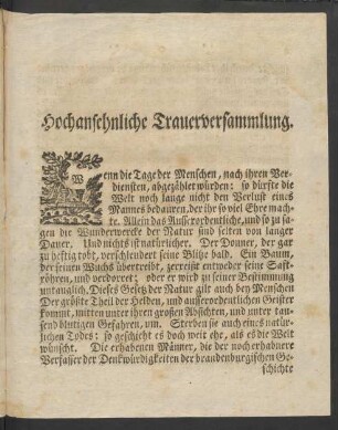 Hochansehnliche Trauerversammlung.