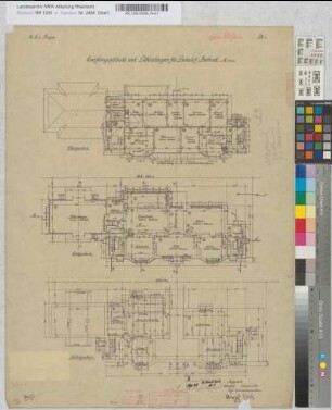 Empfangsgebäude und Güterschuppen für Bahnhof Ambrock, Blatt 1: Grundrisse, M. 1:100 Stnr.: 44, Hge, Bunr.: 3, Blnr.: 1