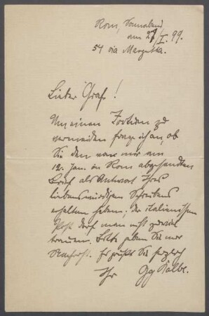 Brief von Georg Kolbe an Hans Albrecht Graf von Harrach