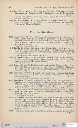 Porträte Goethes (Nr. 4346 - 4375)