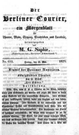 No. 693., Freitag, den 22. Mai 1829