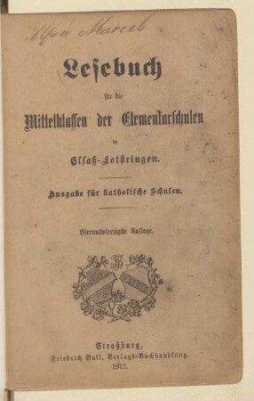 Lesebuch für die Mittelklassen der Elementarschulen in Elsaß-Lothringen