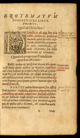 Erotematum Dialectices Liber Primus.