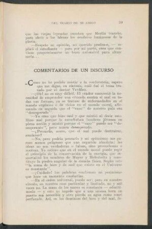 Comentarios de un discurso