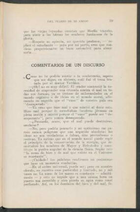 Comentarios de un discurso