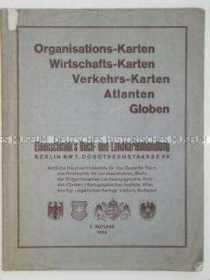 Angebotskatalog einer Buchhandlung für Spezialkarten