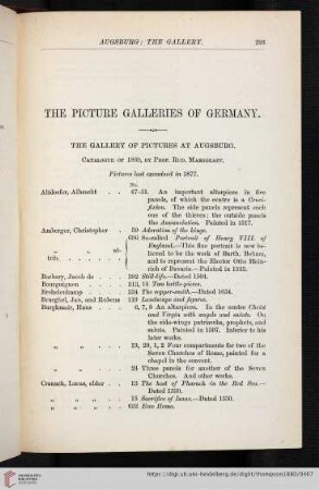 The picture galleries of Germany
