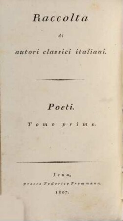 Raccolta di autori classici italiani : Poeti, 1