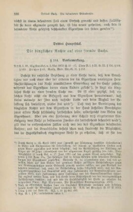 Drittes Hauptstück. Die dinglichen Rechte auf eine fremde Sache.