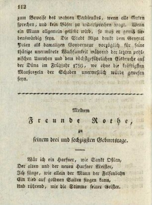 Meinem Freunde Rothe, an seinem drei und sechzigsten Geburtstage