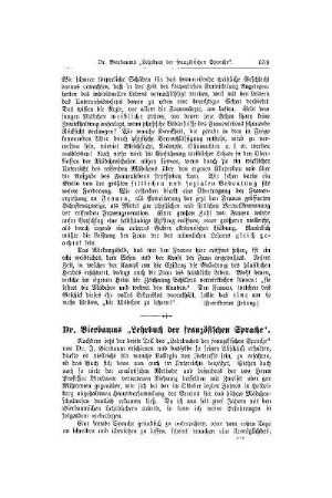 Dr. Bierbaum "Lehrbuch der französischen Sprache"