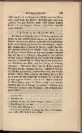 7. Festungen, Befestigungskunst.
