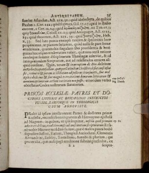Priscos Ecclesiae Patres Et Doctores Litteris Ac Disciplinis Instructos Fuisse ...