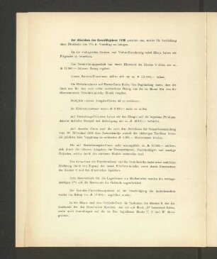 Der Abschluss des Geschäftsjahres 1900