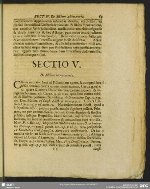 Sectio V. De Actione recantatoria