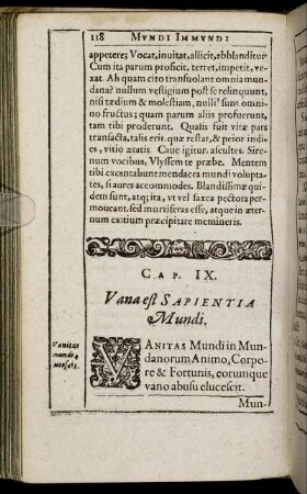 Cap. IX. Vana est Sapientia Mundi.