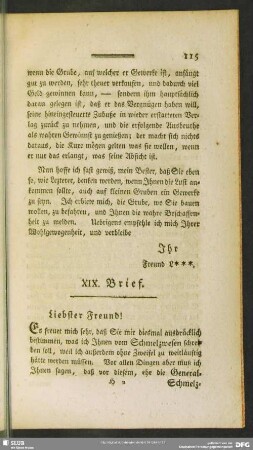 XIX. Brief [Von der Schmelzung der Erze]