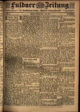 Dritte Ausgabe vom Samstag, den 01. Juni 1901.