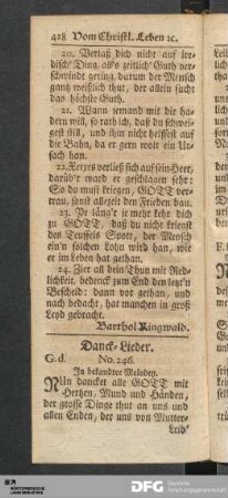 Danck-Lieder.