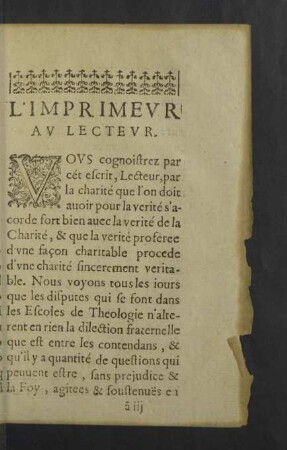 L'imprimeur au lecteur.