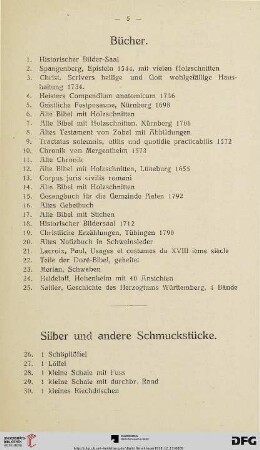 Silber und andere Schmuckstücke (Nr. 26-73)