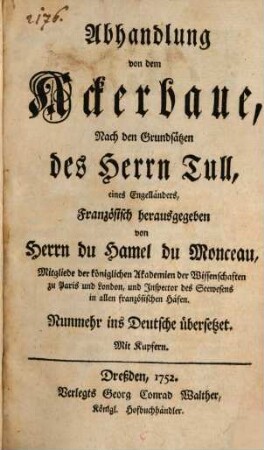 Abhandlung von dem Ackerbaue