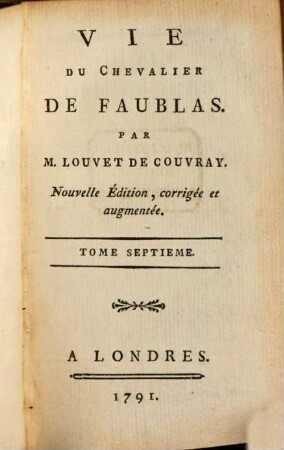 Vie Du Chevalier De Faublas, 7