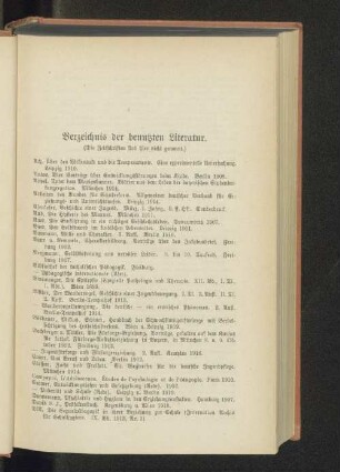 Verzeichnis der benutzten Literatur.