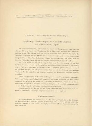 Ausführungs-Bestimmungen für das Giro-Effecten-Depot, 1899