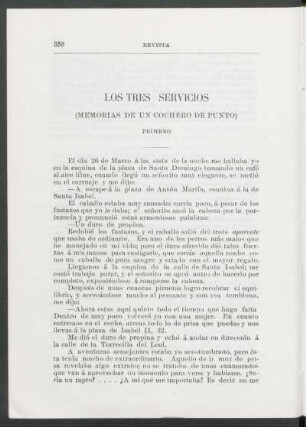 Los tres servicios : (Memorias de un cochero de punto)