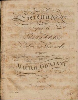 Sérénade pour la guitarre, violon et violoncelle : oeuvre 19