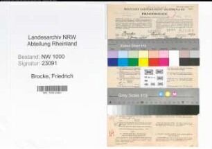 Entnazifizierung Friedrich Brocke, geb. 03.06.1880 (Angestellter)