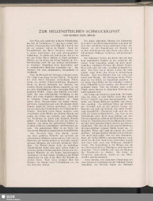 Zur Hellenistischen Schmuckkunst