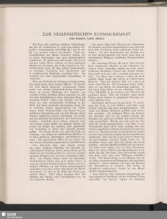 Zur Hellenistischen Schmuckkunst