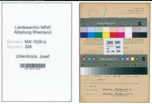 Entnazifizierung Josef Uhlenbrock , geb. 17.08.1882 (Angestellter)