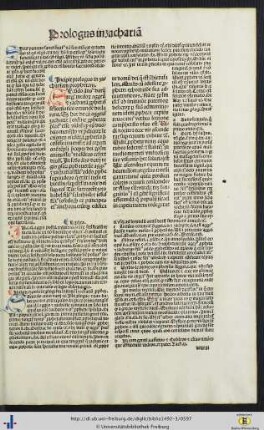 Prologus in zachariam prophetam cum expositione