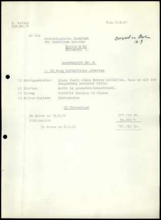 G. Welter, Lagebericht Nr. 6