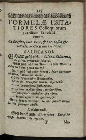 Formulae Usitatiores Colloquiorum puerilium Scholasticorum