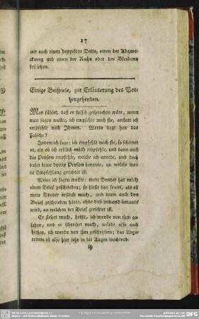 Einige Beispiele, zur Erläuterung des Vorhergehenden