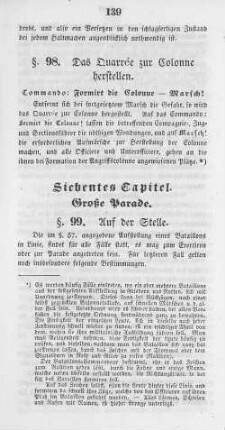 Siebentes Capitel. Große Parade.