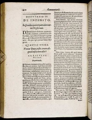 Disputatio IV. De Infinito