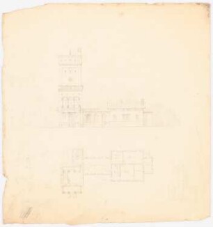 Maschinenhaus: Grundriss, Ansicht
