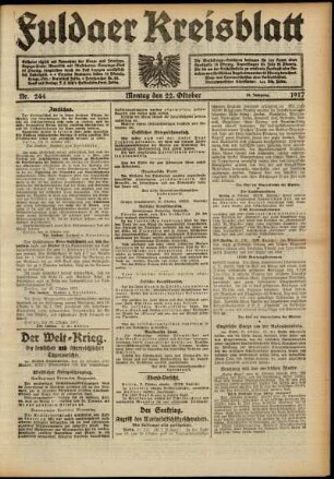 Ausgabe vom Montag, den 22. Oktober 1917.